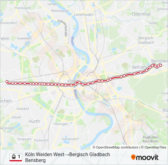 1 Light Rail Line Map