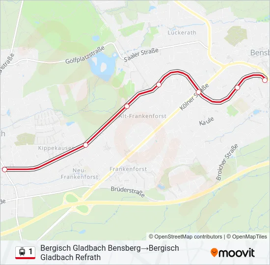 1 Light Rail Line Map