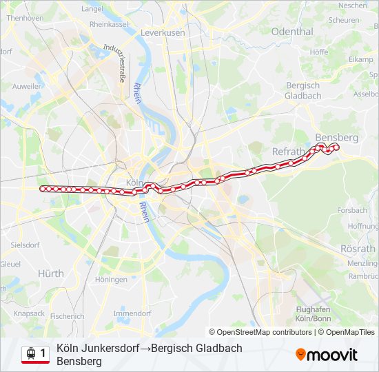 Straßenbahnlinie 1 Karte