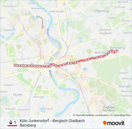 1 Light Rail Line Map