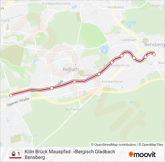 1 Light Rail Line Map