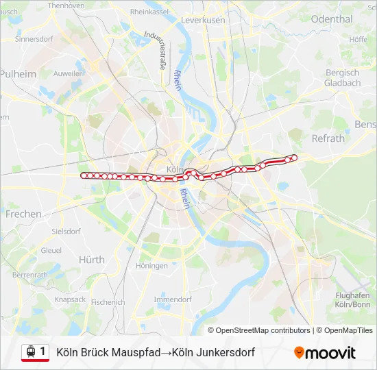 1 Light Rail Line Map