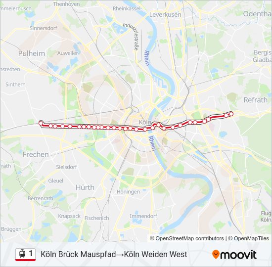 1 light rail Line Map