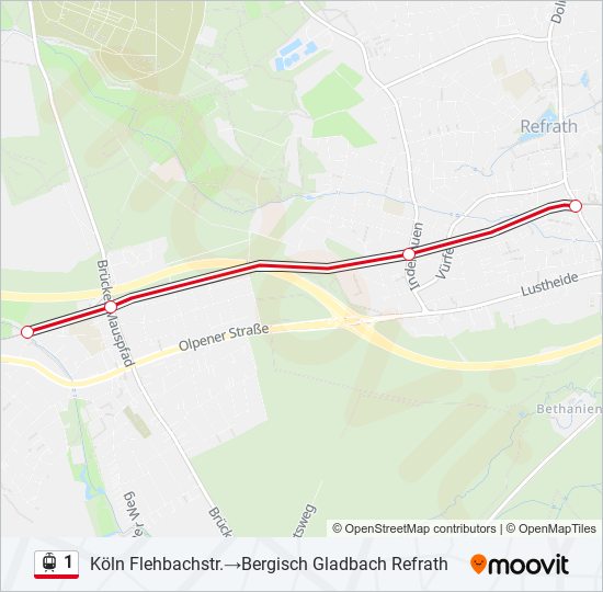 1 light rail Line Map