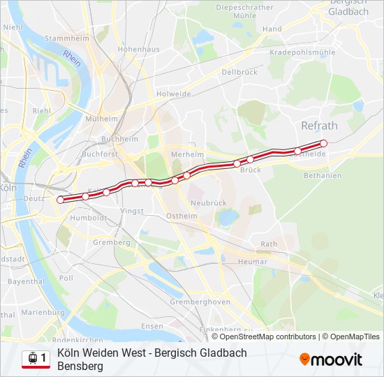 1 Route: Schedules, Stops & Maps - Köln Deutz Technische Hochschule‎→ ...