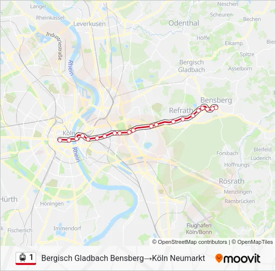 1 Light Rail Line Map