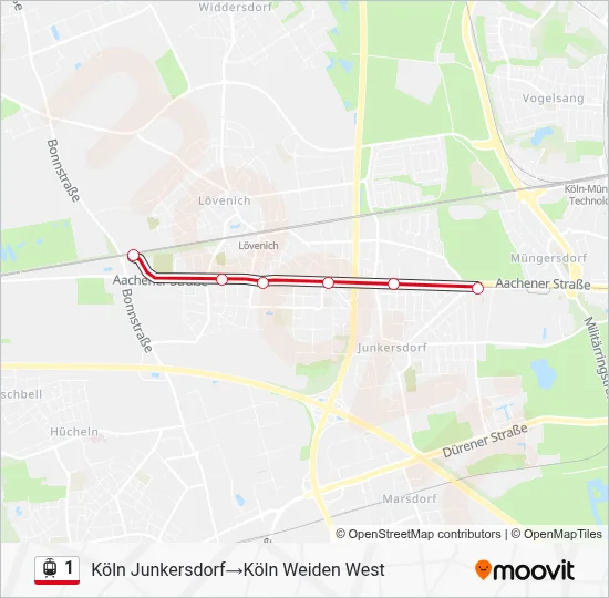 1 Light Rail Line Map