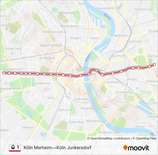 1 Light Rail Line Map