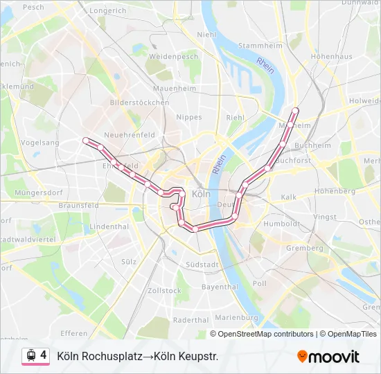 Straßenbahnlinie 4 Karte