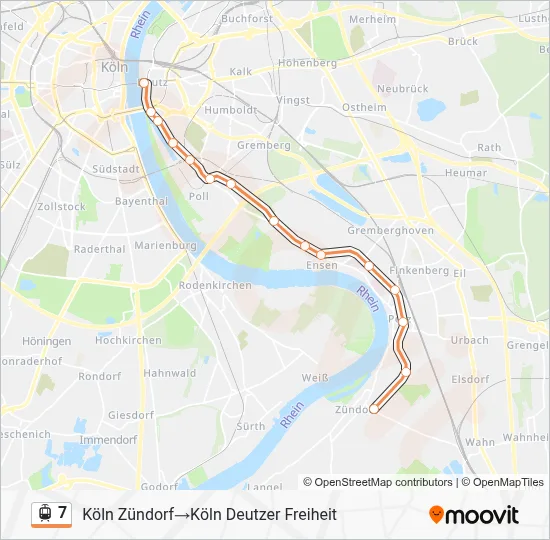 Straßenbahnlinie 7 Karte