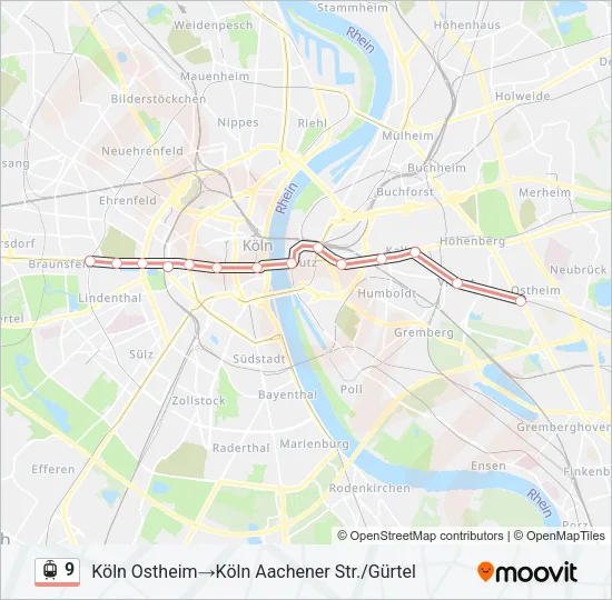 9 Light Rail Line Map