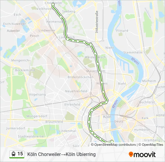 Straßenbahnlinie 15 Karte