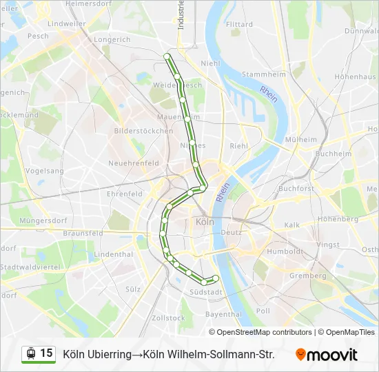 Straßenbahnlinie 15 Karte