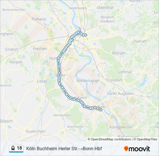 18 Route: Schedules, Stops & Maps - Köln Buchheim Herler Str.‎→Bonn Hbf ...