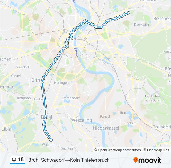 18 Route: Schedules, Stops & Maps - Brühl Schwadorf‎→köln Thielenbruch 