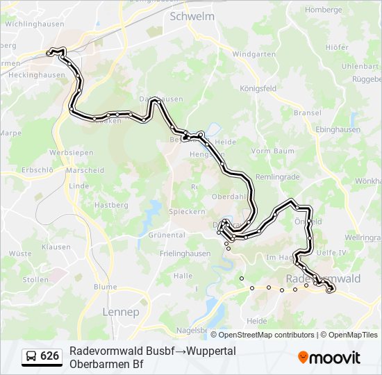 626 bus Line Map