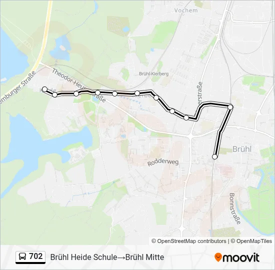 702 Bus Line Map