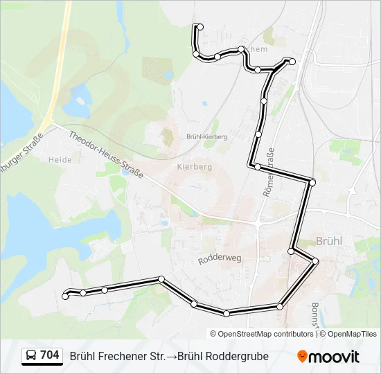 704 Bus Line Map