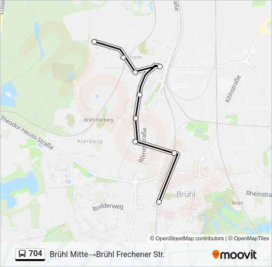 704 Bus Line Map