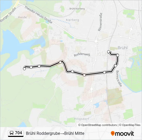 704 Bus Line Map