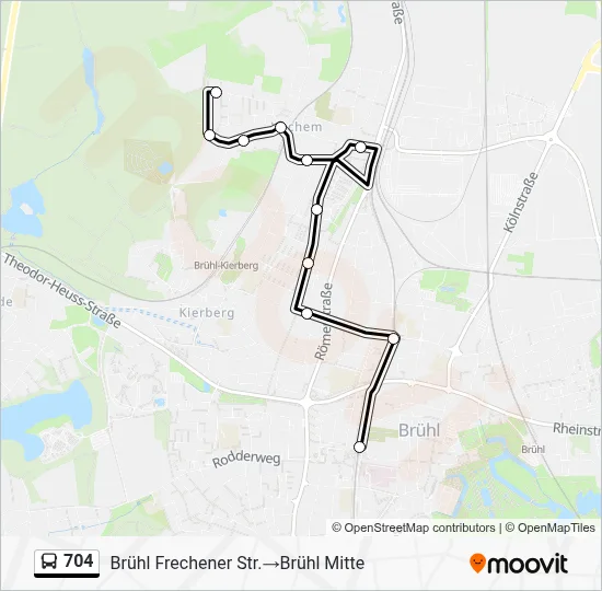 704 Bus Line Map