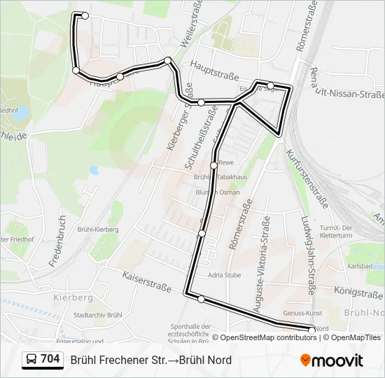 704 Bus Line Map