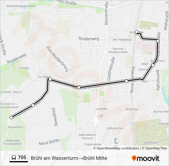 705 Bus Line Map