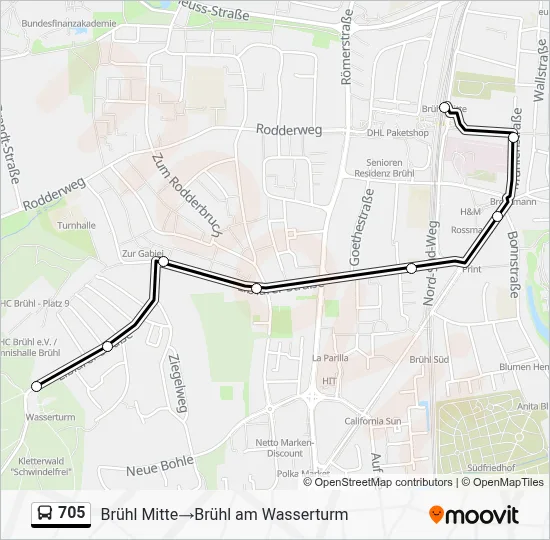 705 Bus Line Map