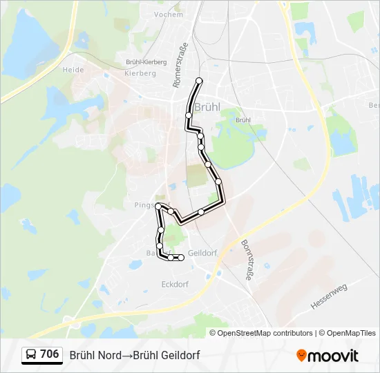 706 Bus Line Map
