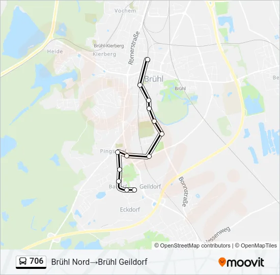 706 Bus Line Map