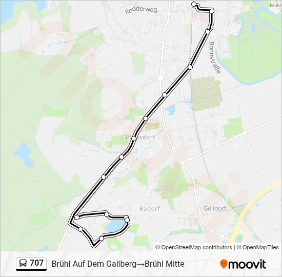 707 Bus Line Map