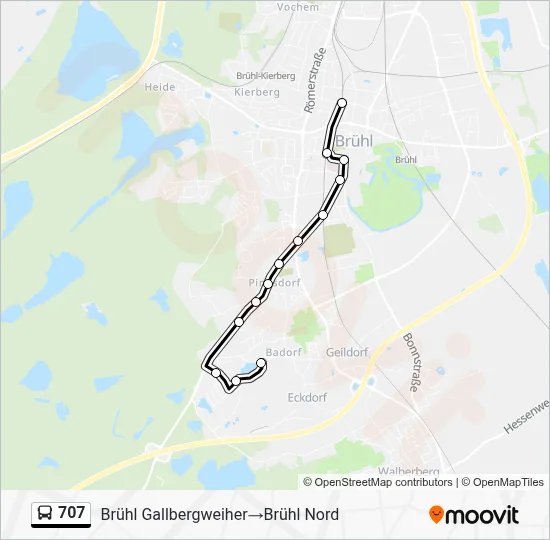 707 Bus Line Map