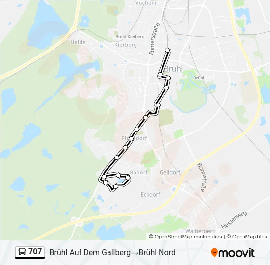 707 Bus Line Map