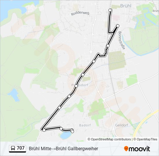 Автобус 707: карта маршрута