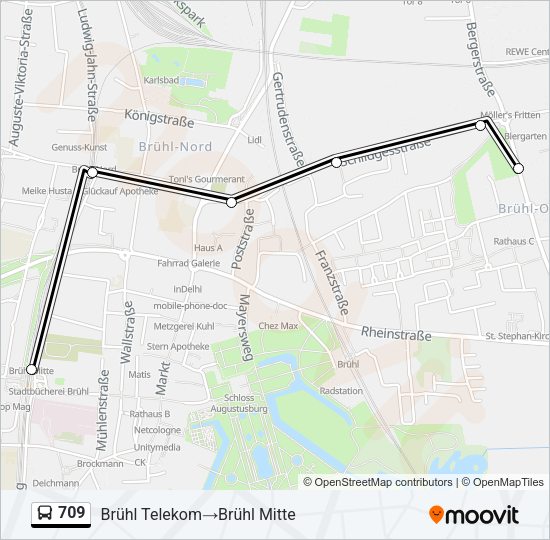 709 Bus Line Map