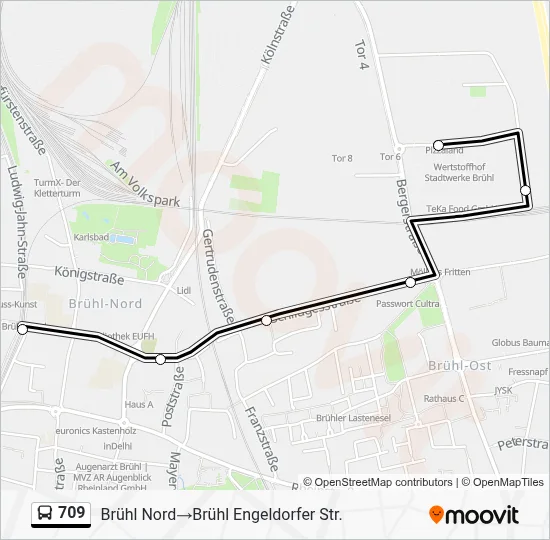 709 Bus Line Map