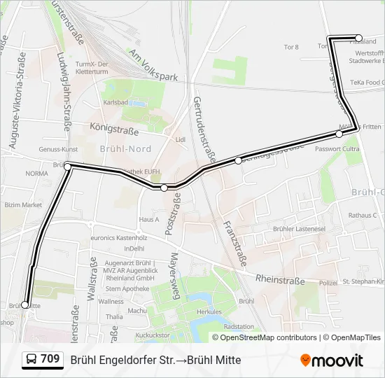 709 Bus Line Map