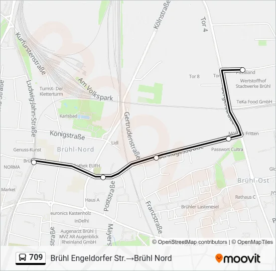 709 Bus Line Map