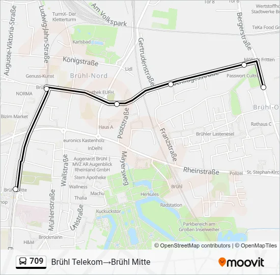 709 Bus Line Map