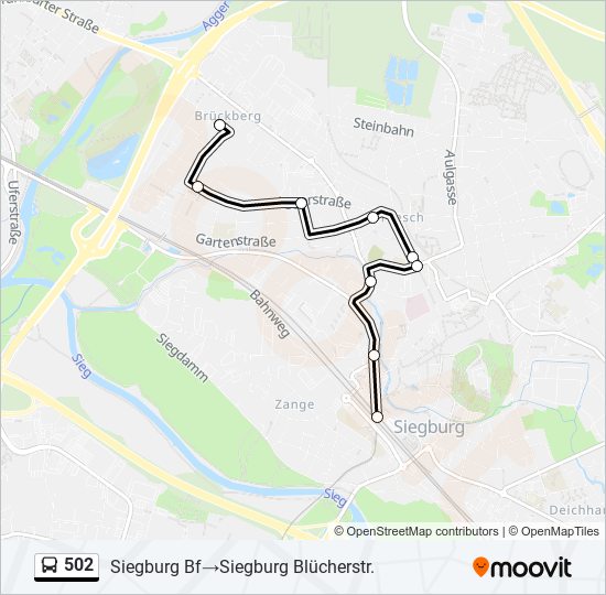 502 bus Line Map