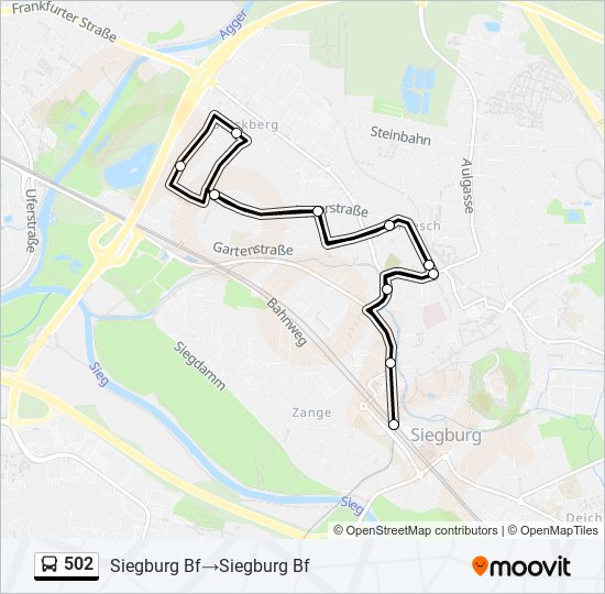 502 bus Line Map