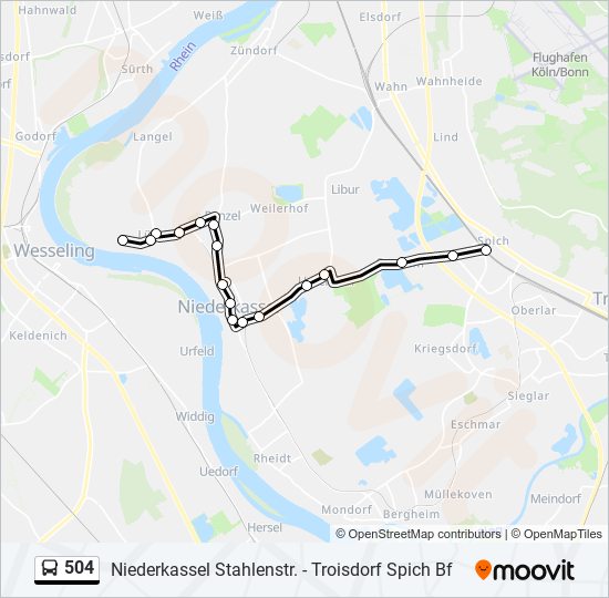 504 bus Line Map