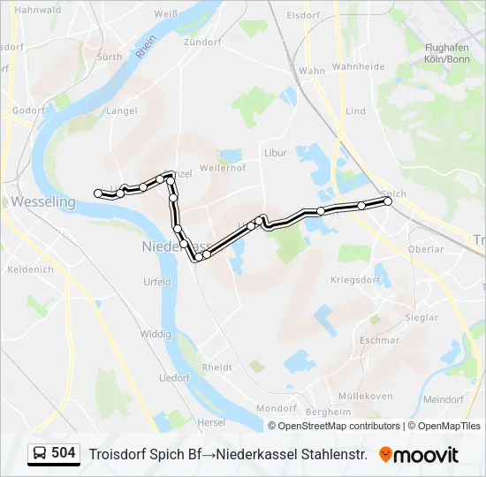 504 Bus Line Map
