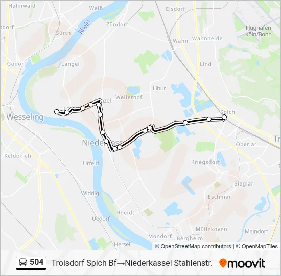 504 Bus Line Map