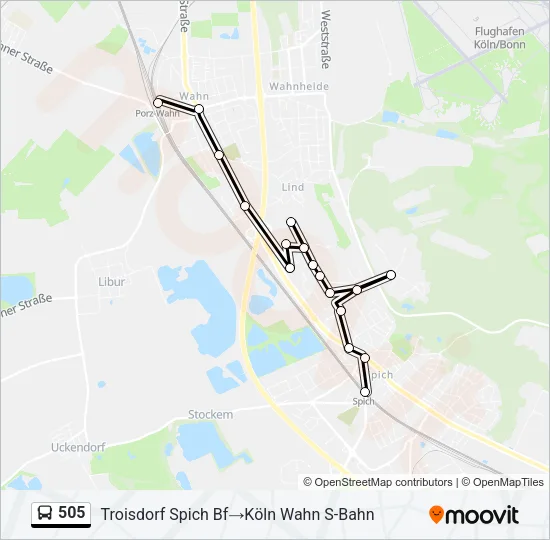 505 Bus Line Map