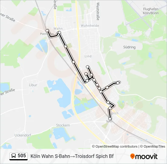 505 Bus Line Map