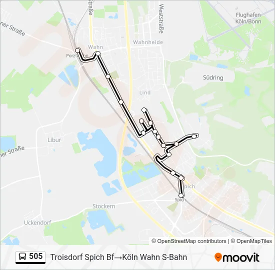 505 Bus Line Map
