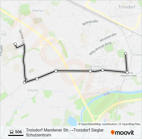 506 Bus Line Map