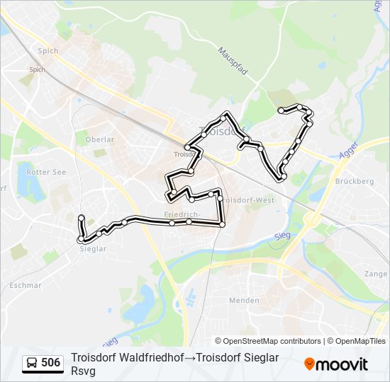 506 bus Line Map