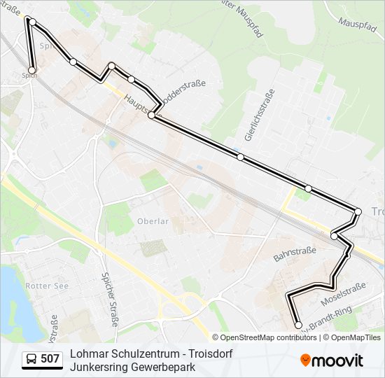 507 bus Line Map